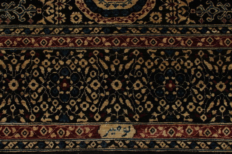 8x10 Brown and Gold Turkish Tribal Rug