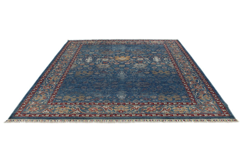 8x10 Navy and Multicolor Modern Contemporary Rug