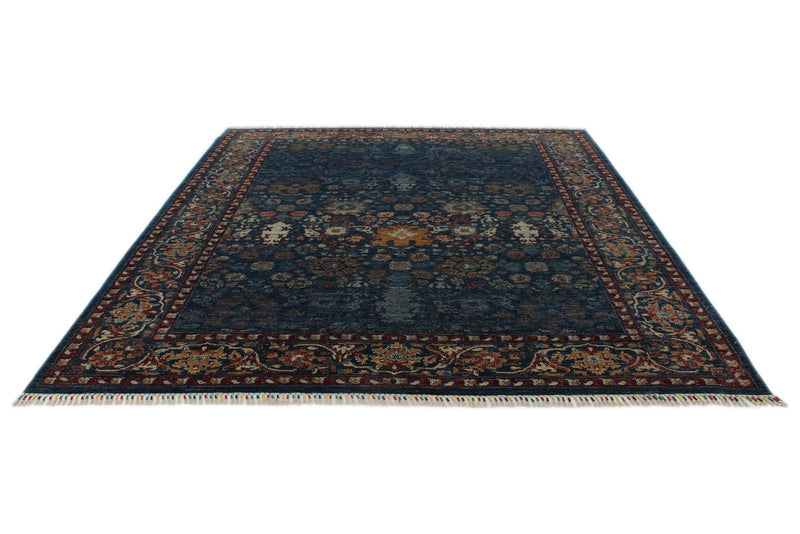 8x10 Navy and Multicolor Modern Contemporary Rug