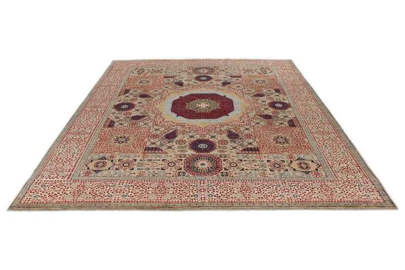 8x10 Brown and Ivory Turkish Tribal Rug
