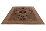 8x10 Brown and Ivory Turkish Tribal Rug
