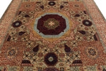 8x10 Brown and Ivory Turkish Tribal Rug