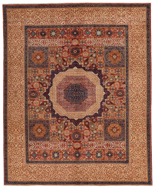 8x10 Rust and Ivory Turkish Tribal Rug