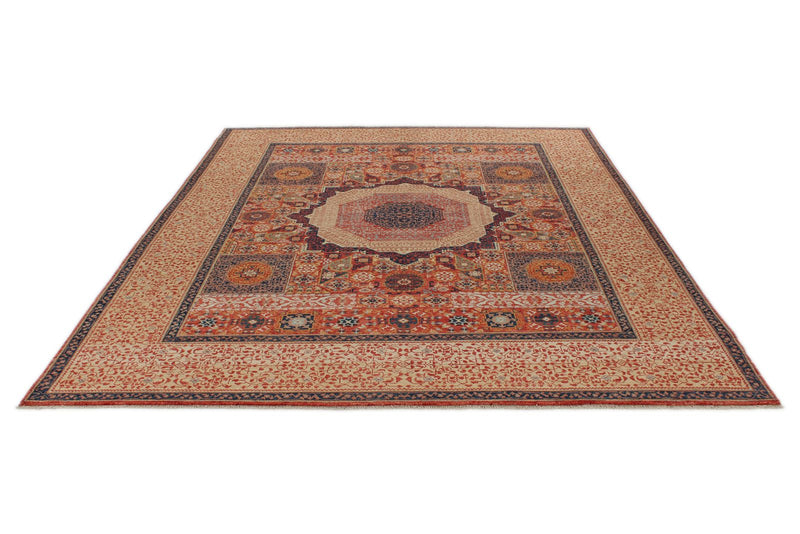8x10 Rust and Ivory Turkish Tribal Rug