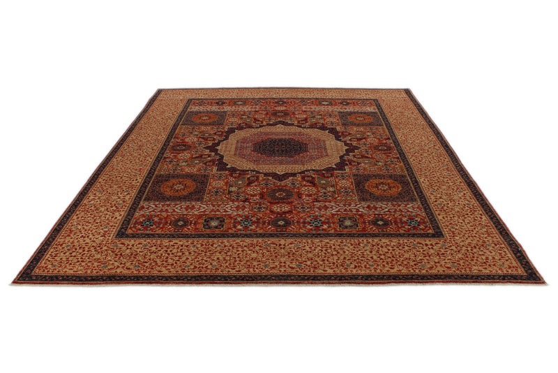 8x10 Rust and Ivory Turkish Tribal Rug