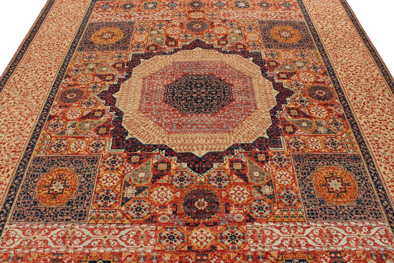 8x10 Rust and Ivory Turkish Tribal Rug