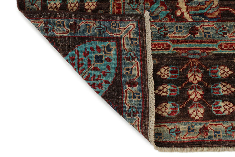 8x10 Brown and Multicolor Turkish Oushak Rug