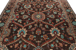 8x10 Brown and Multicolor Turkish Oushak Rug