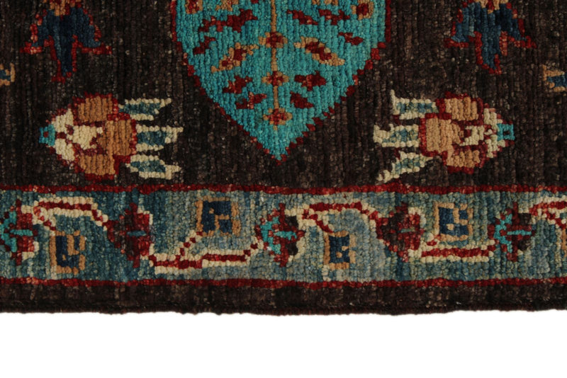 8x10 Brown and Multicolor Turkish Oushak Rug