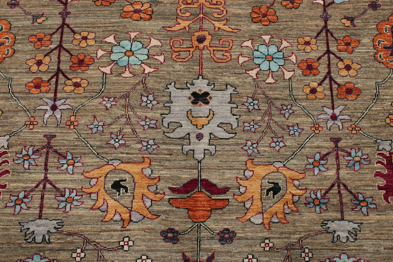8x9 Brown and Multicolor Anatolian Traditional Rug