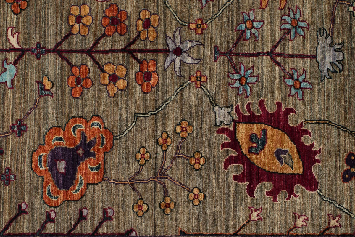 8x9 Brown and Multicolor Anatolian Traditional Rug