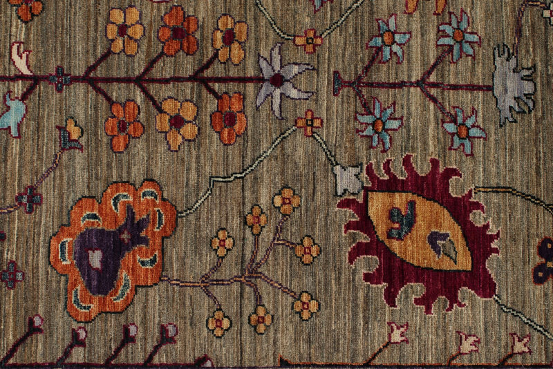 8x9 Brown and Multicolor Anatolian Traditional Rug