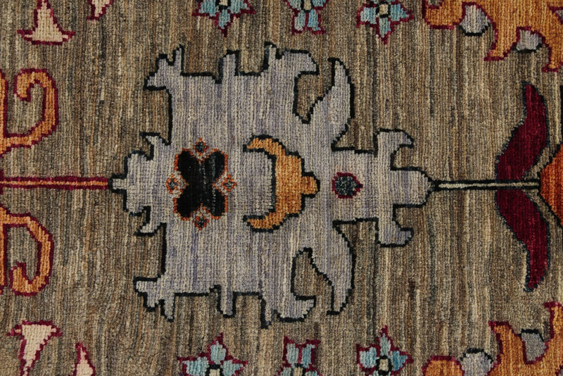 8x9 Brown and Multicolor Anatolian Traditional Rug