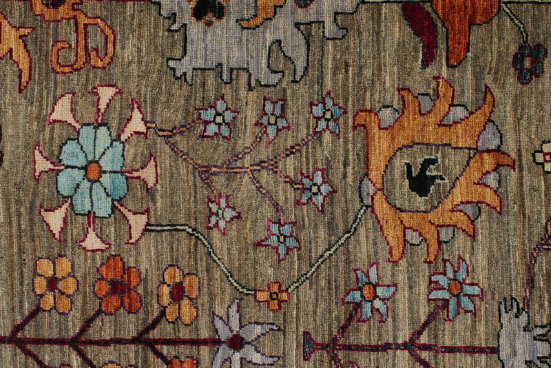 8x9 Brown and Multicolor Anatolian Traditional Rug
