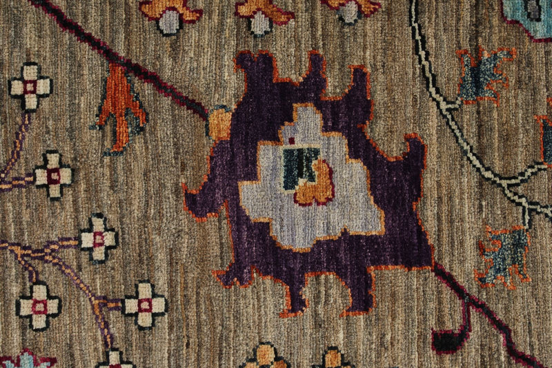 8x9 Brown and Multicolor Anatolian Traditional Rug