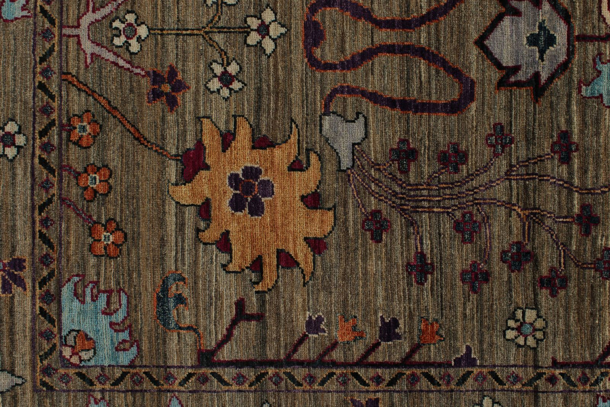 8x9 Brown and Multicolor Anatolian Traditional Rug