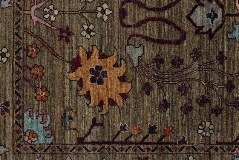 8x9 Brown and Multicolor Anatolian Traditional Rug