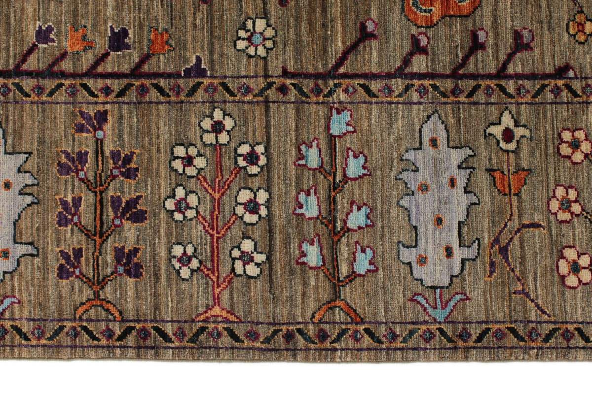 8x9 Brown and Multicolor Anatolian Traditional Rug
