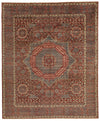 8x10 Blue and Rust Turkish Tribal Rug