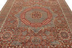 8x10 Blue and Rust Turkish Tribal Rug