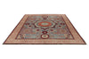 8x10 Blue and Ivory Turkish Tribal Rug