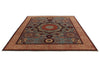 8x10 Blue and Ivory Turkish Tribal Rug