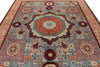 8x10 Blue and Ivory Turkish Tribal Rug