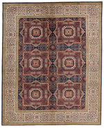 8x10 Navy and Ivory Turkish Tribal Rug