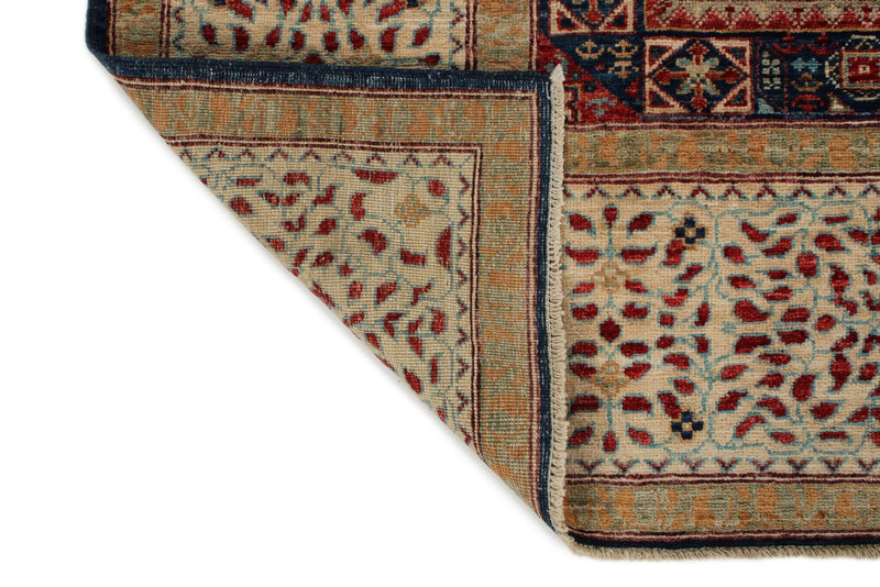 8x10 Navy and Ivory Turkish Tribal Rug