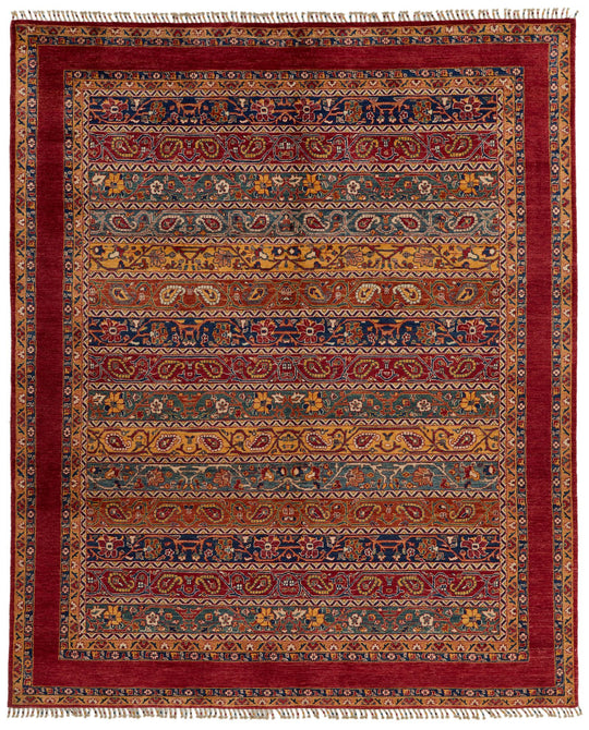 8x10 Red and Multicolor Anatolian Traditional Rug