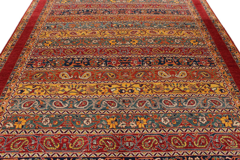 8x10 Red and Multicolor Anatolian Traditional Rug