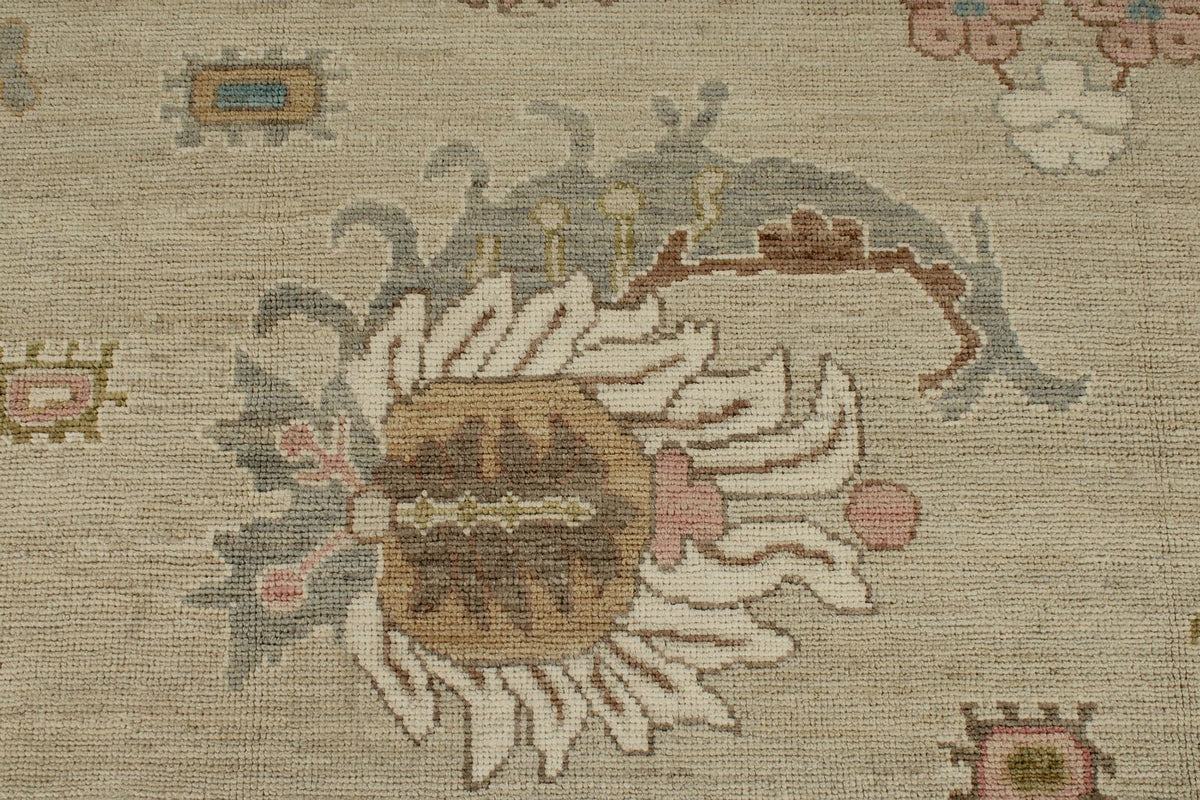 10x14 Brown and Multicolor Turkish Oushak Rug