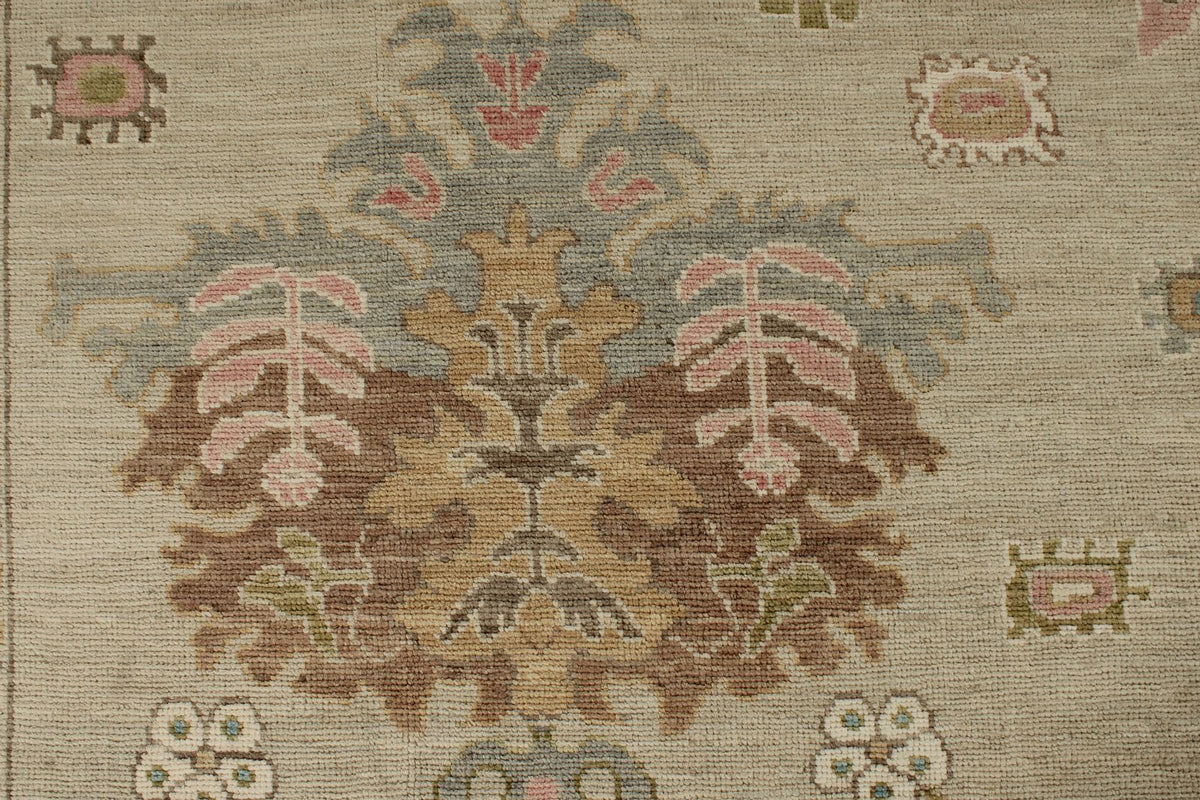 10x14 Brown and Multicolor Turkish Oushak Rug