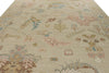 10x14 Brown and Multicolor Turkish Oushak Rug