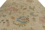 10x14 Brown and Multicolor Turkish Oushak Rug