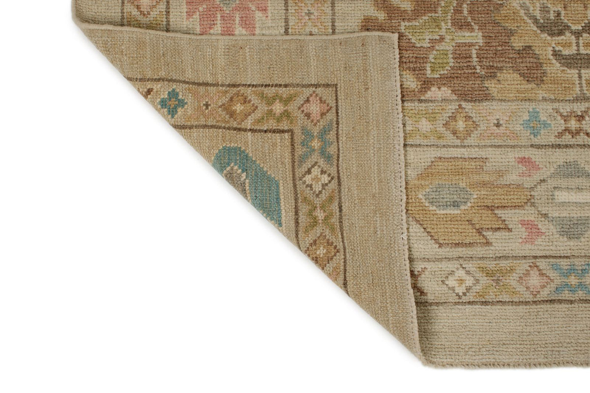 10x14 Brown and Multicolor Turkish Oushak Rug