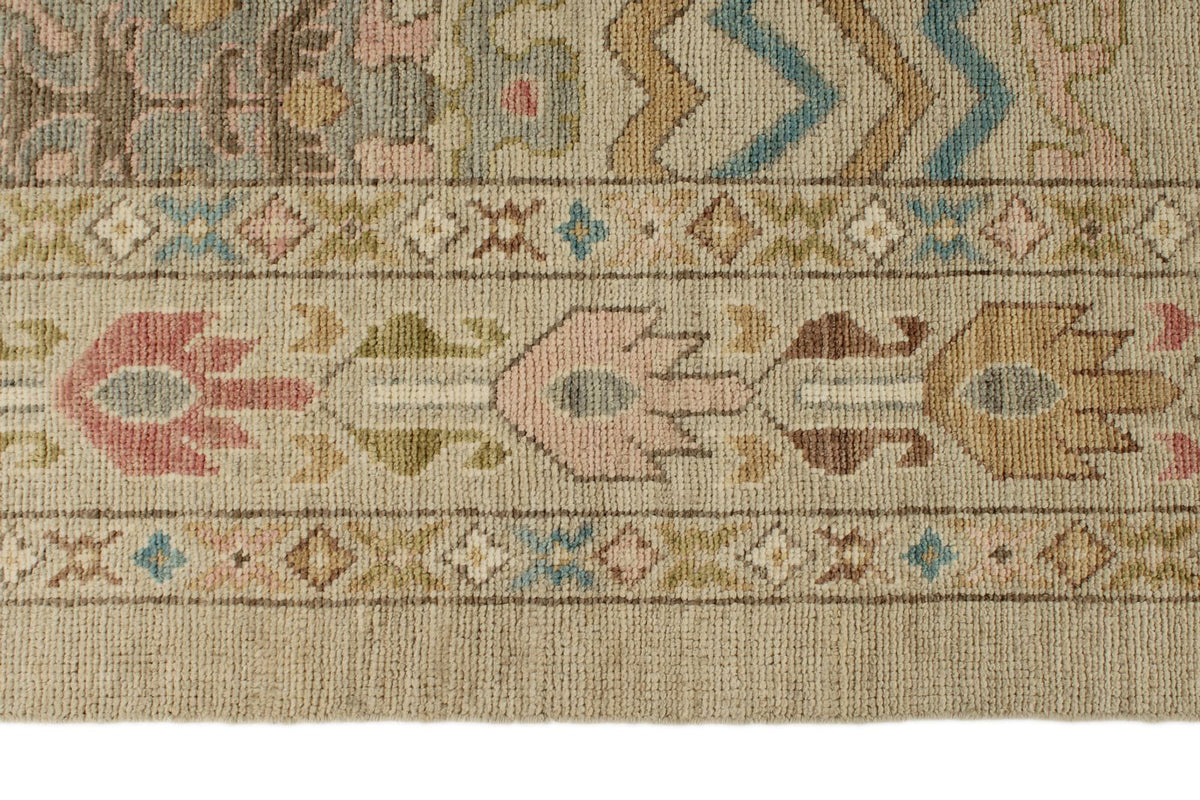 10x14 Brown and Multicolor Turkish Oushak Rug
