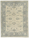 10x14 Ivory and Gray Turkish Oushak Rug