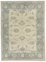 10x14 Ivory and Gray Turkish Oushak Rug