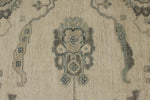 10x14 Ivory and Gray Turkish Oushak Rug