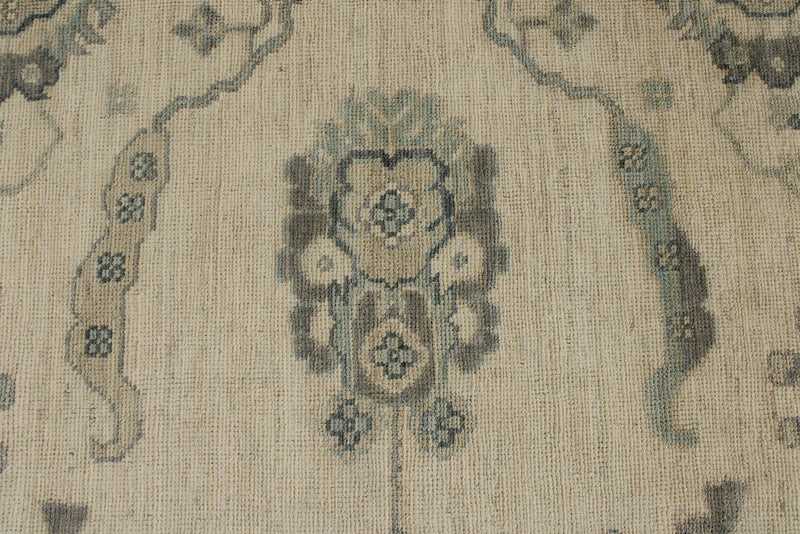 10x14 Ivory and Gray Turkish Oushak Rug