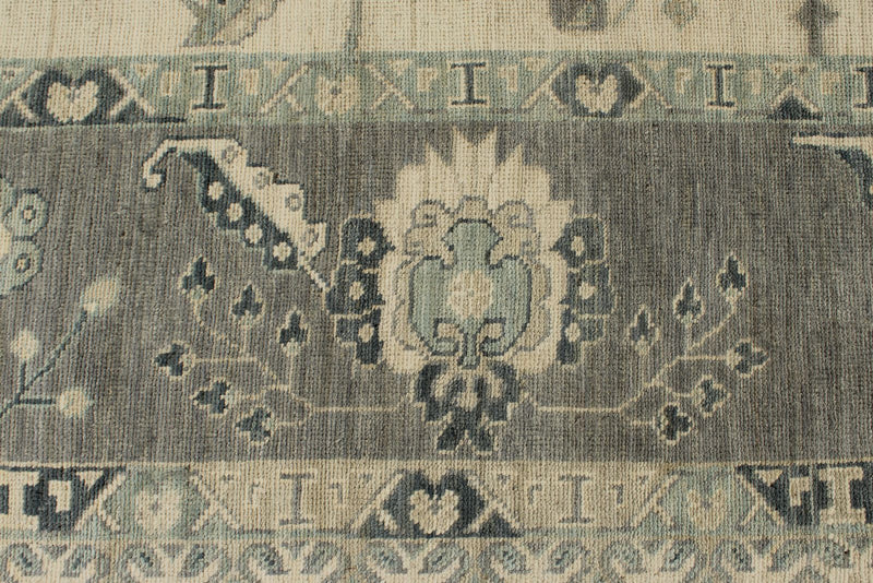 10x14 Ivory and Gray Turkish Oushak Rug