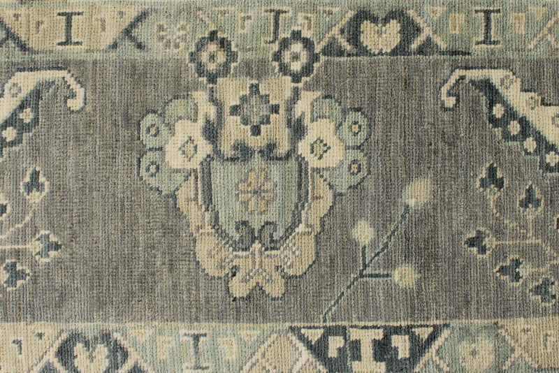 10x14 Ivory and Gray Turkish Oushak Rug