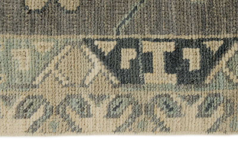10x14 Ivory and Gray Turkish Oushak Rug
