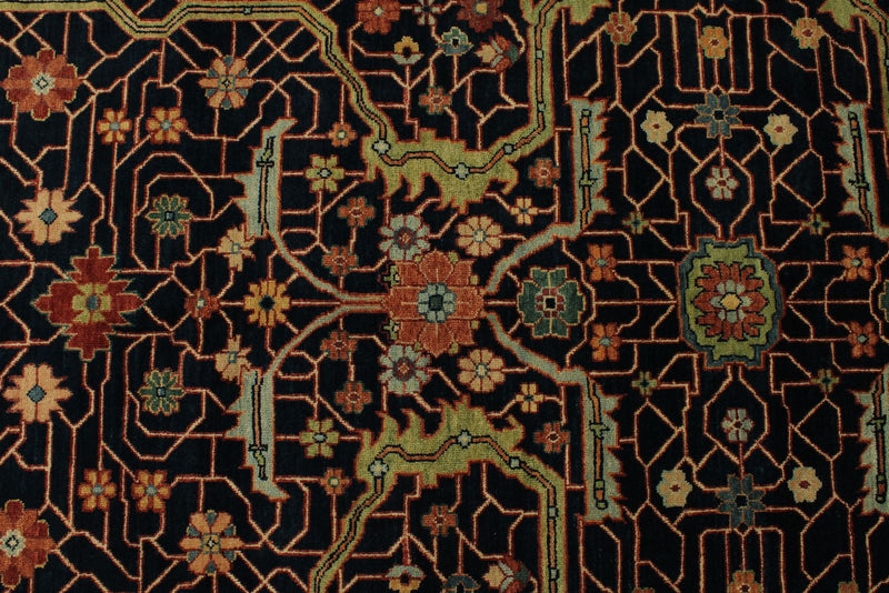 10x14 Charcoal and Rust Turkish Tribal Rug