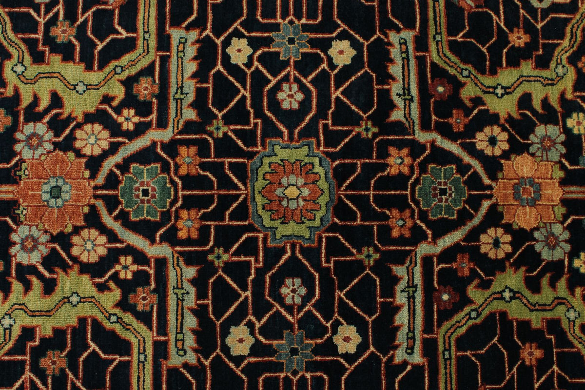 10x14 Charcoal and Rust Turkish Tribal Rug