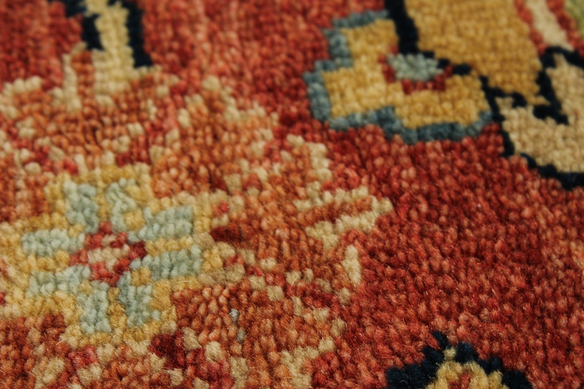 10x14 Charcoal and Rust Turkish Tribal Rug