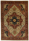 10x14 Ivory and Rust Turkish Tribal Rug