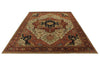 10x14 Ivory and Rust Turkish Tribal Rug