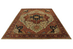 10x14 Ivory and Rust Turkish Tribal Rug